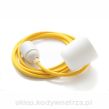 CABLE POWER - CableONE - minimalistyczna i designerska lampa żarówka ( lampa sufitowa wisząca ) wykończenia classic białe, kabel żółty - bulb lamp pendant - finishing classic white, yellow cord