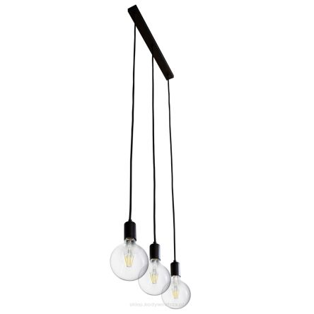 CableTHREE LINE - minimalistyczna i designerska lampa z trzema dekoracyjnymi żarówkami i trzema kolorowymi kablami - lampa sufitowa wisząca od CablePower.