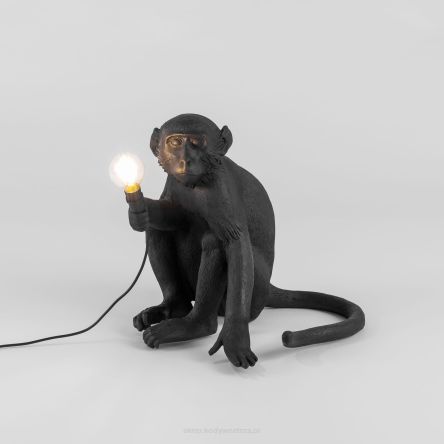 Monkey Lamp Black - siedząca do użytku zewnętrznego projektu MARCANTONIO RAIMONDI MALERBA dla SELETTI