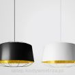 Lanterna - duża, biel i złoto, czerń i złoto - designerska lampa sufitowa wisząca - large, white & gold, black & gold - design pendant lamp