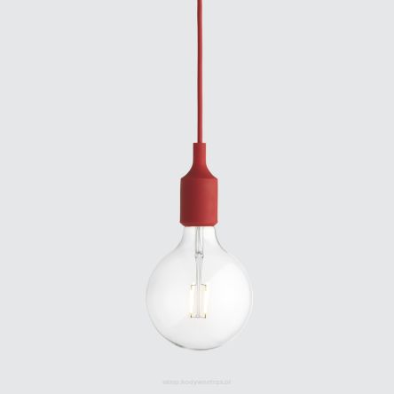 E27 red LED - designerska lampa sufitowa wisząca - lampa żarówka. 